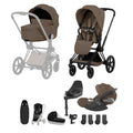 Cybex PRIAM Fold Cot Ultimate Travel System Bundle - Comfort Coconut Brown & Matt Black Frame