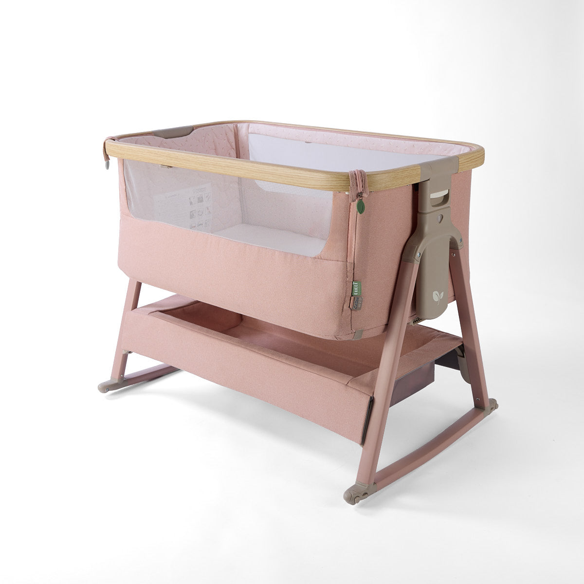 Tutti Bambini CoZee Air 2 Bedside Crib - Drifted Oak / Blush