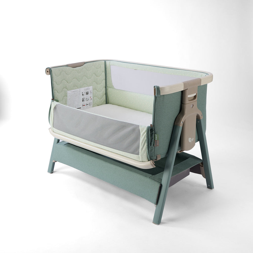 Tutti Bambini CoZee Air 2 Bedside Crib - Whitewash / Kelp