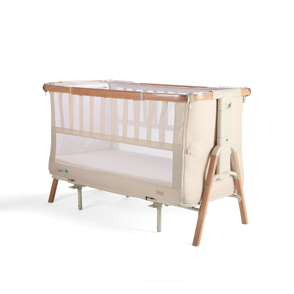 Tutti Bambini CoZee XL Bedside Crib & Cot - Scandinavian Walnut & Ecru