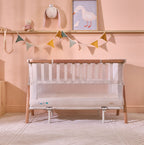 Tutti Bambini CoZee XL Bedside Crib & Cot - Scandinavian Walnut & Ecru