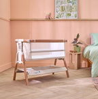Tutti Bambini CoZee XL Bedside Crib & Cot - Scandinavian Walnut & Ecru