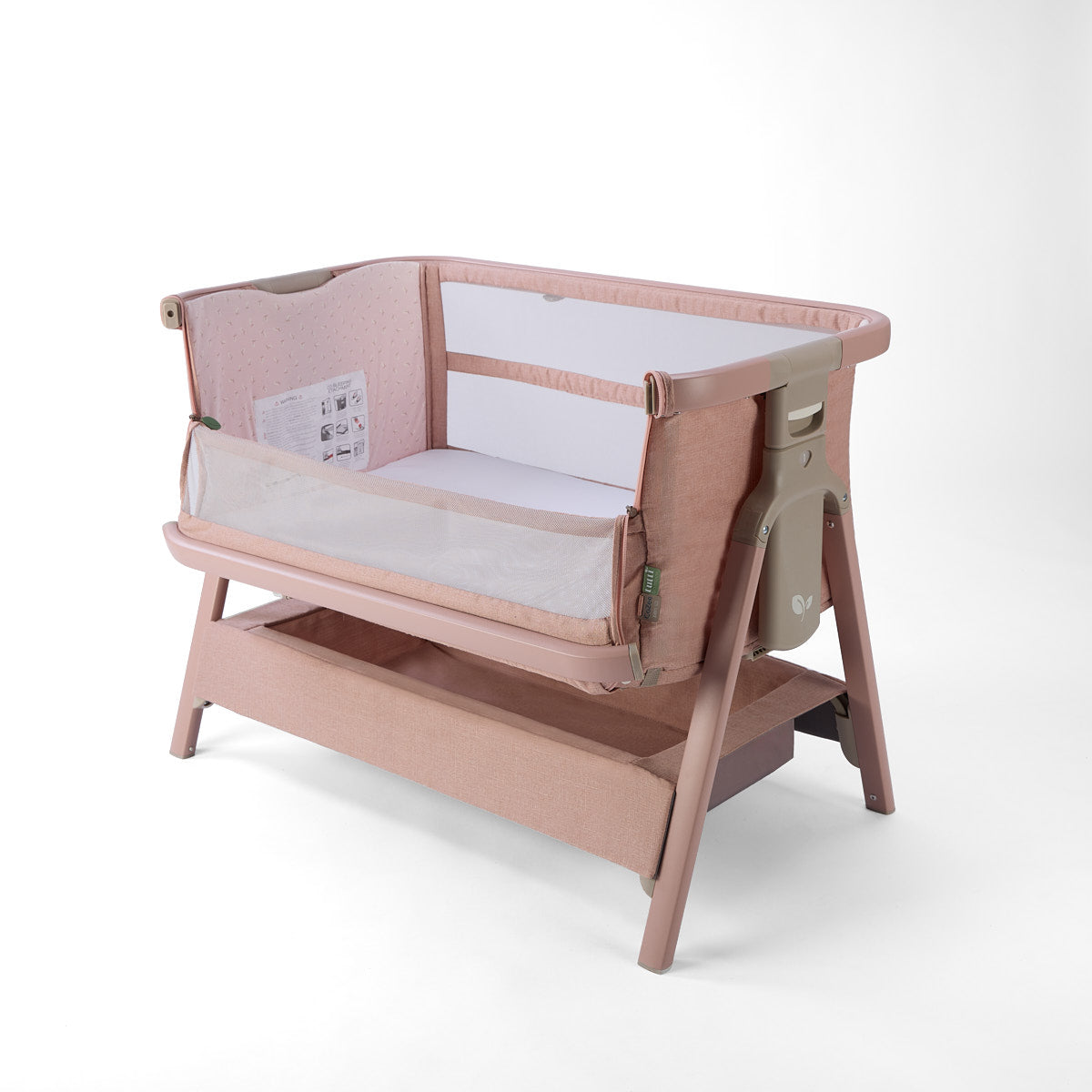 Tutti Bambini CoZee Zen Bedside Crib - Blush