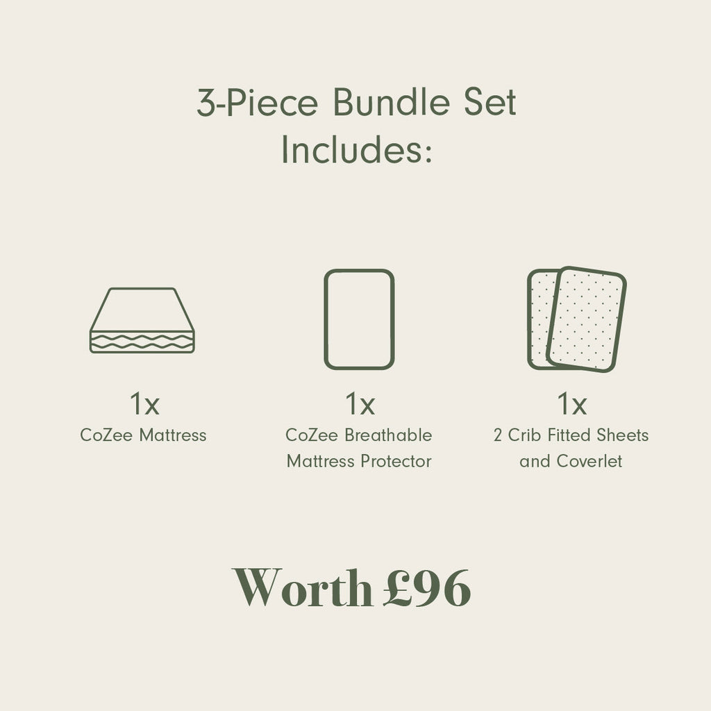 Tutti Bambini CoZee Supreme Mattress & Bedding Bundle - Cocoon