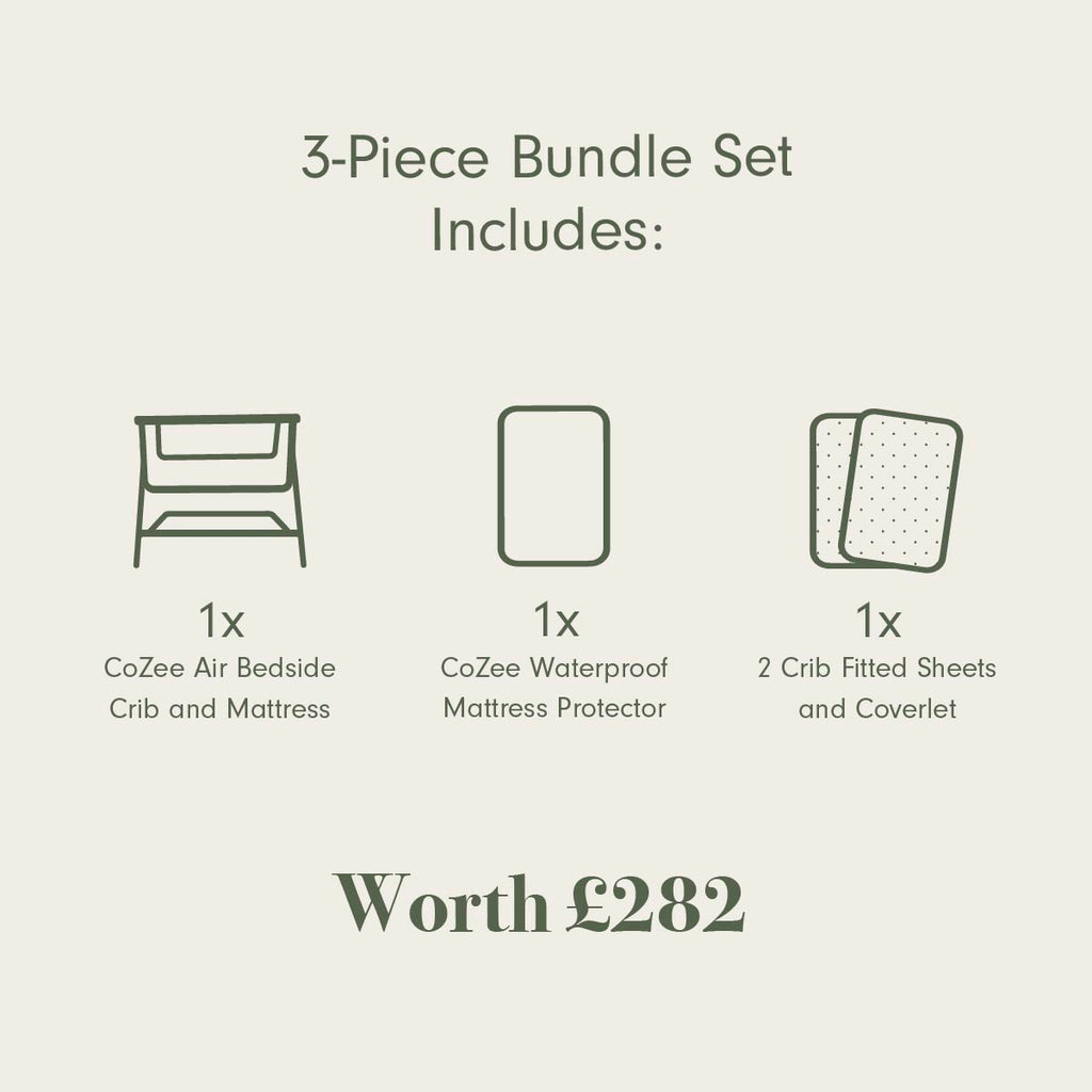 Tutti Bambini CoZee Air Bedside Crib & Bedding Bundle - Run Wild