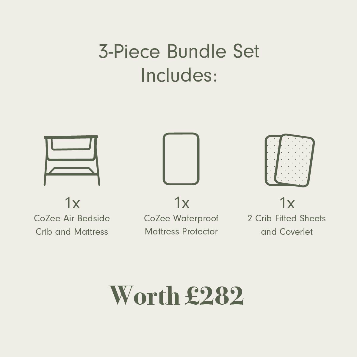 Tutti Bambini CoZee Air Bedside Crib & Bedding Bundle - Run Wild