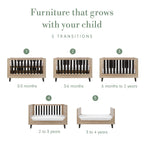 Tutti Bambini Como Cot Bed - Distressed Oak & Slate Grey