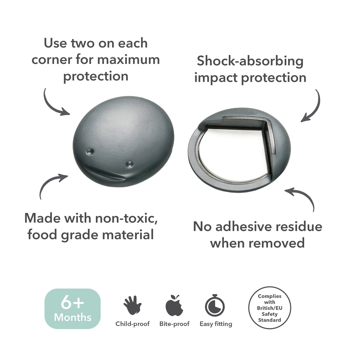 Fred Safety Adhesive Corner Protector (x8) - Dark Grey