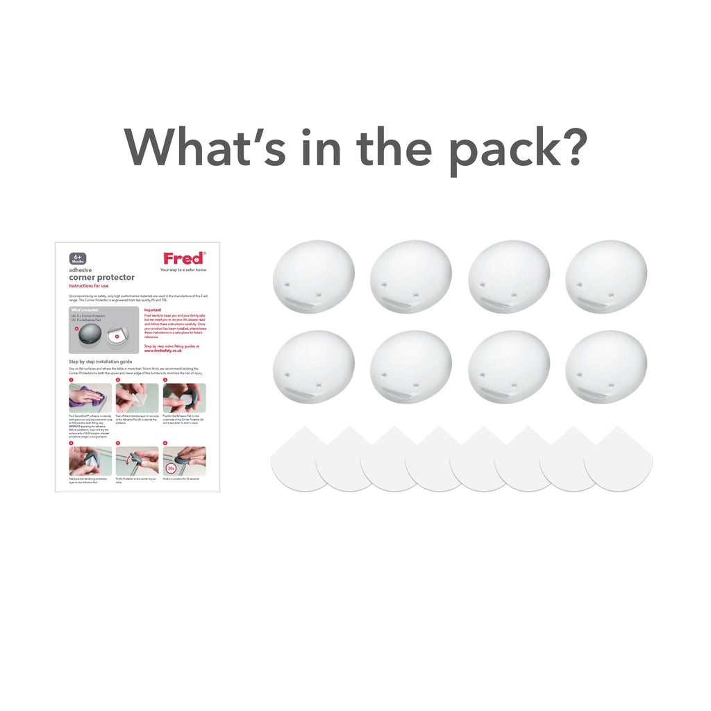Fred Safety Adhesive Corner Protector (x8) - Pure White