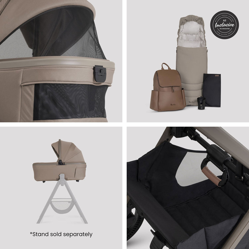 Silver Cross Cove 2 Ultimate Maxi-Cosi Cabriofix i-Size Car Seat Bundle - Champagne
