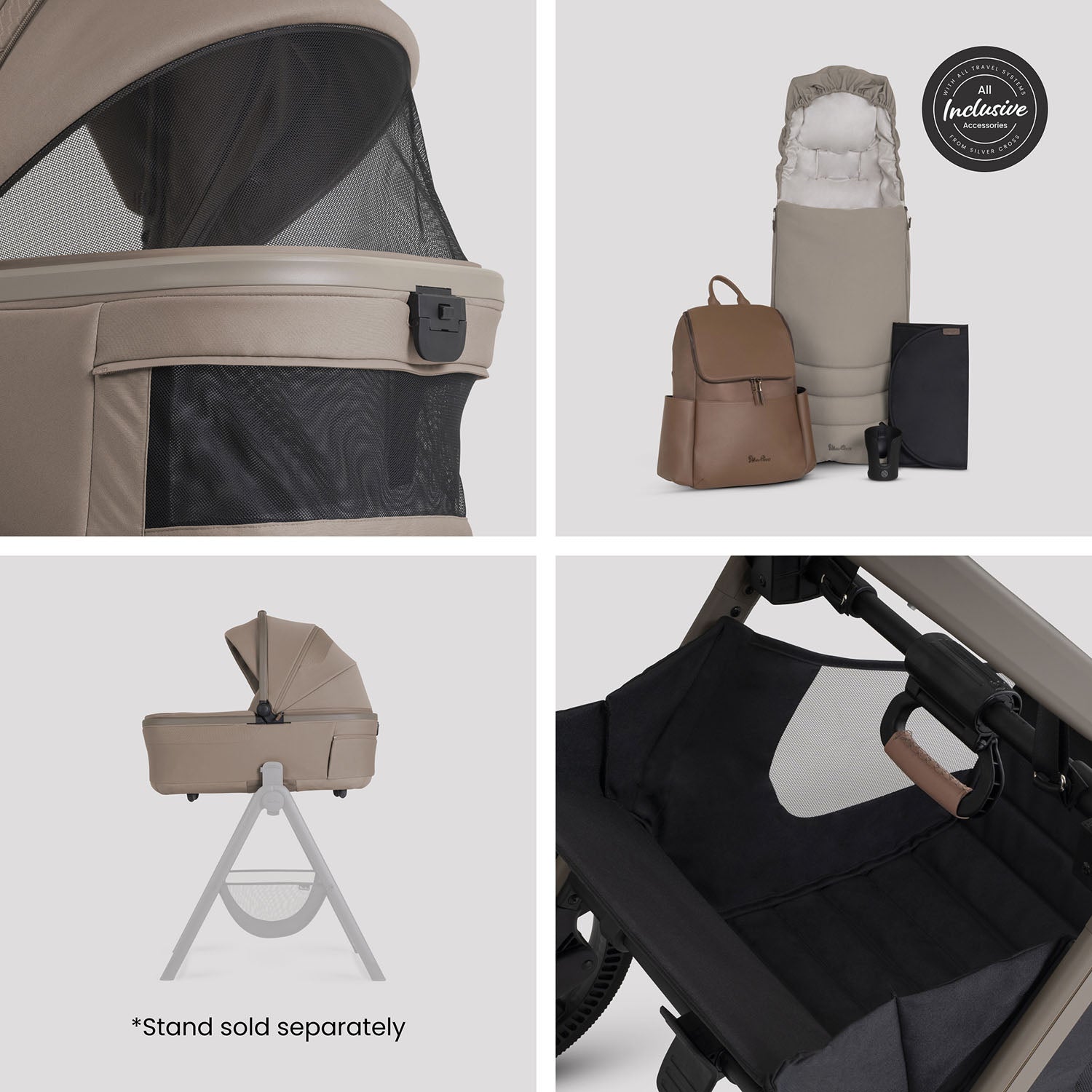 Silver Cross Cove 2 Ultimate Cybex Cloud T Car Seat Bundle - Champagne