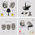 Silver Cross Cove 2 Ultimate 360 Family Car Seat Bundle - Champagne