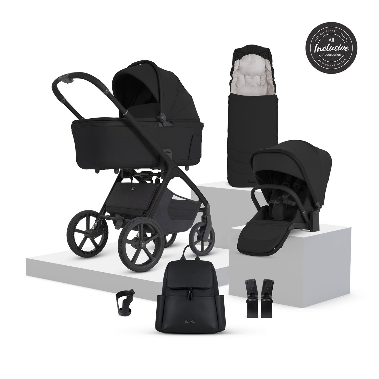 Silver Cross Cove 2 Ultimate Cybex Cloud T Car Seat Bundle - Onyx