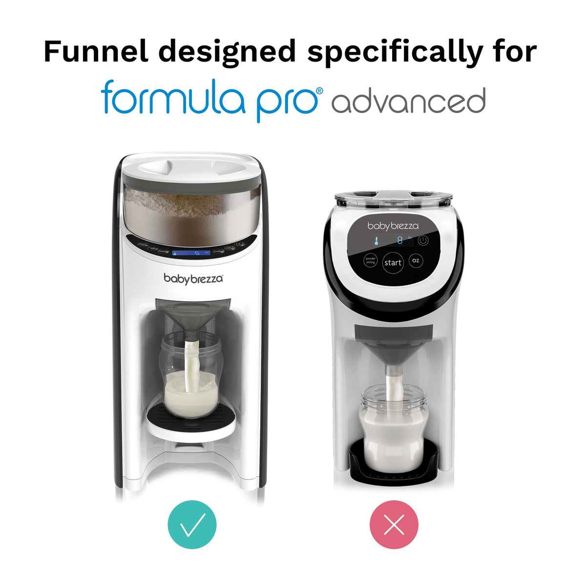 Baby Brezza Funnel & Cover Set (for the Formula Pro Advanced)