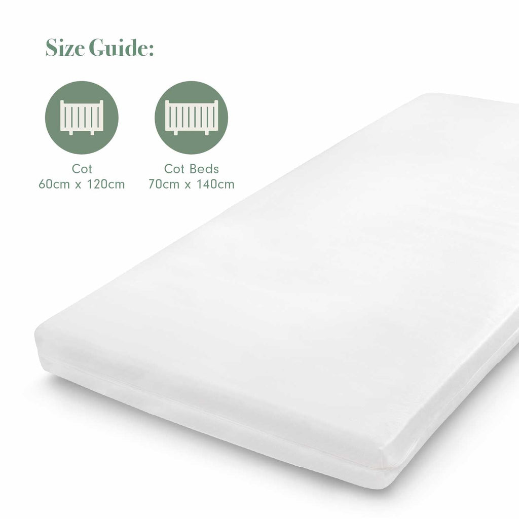 Tutti Bambini Deluxe Eco Fibre Cot Bed Mattress (70 x 140 cm) - White