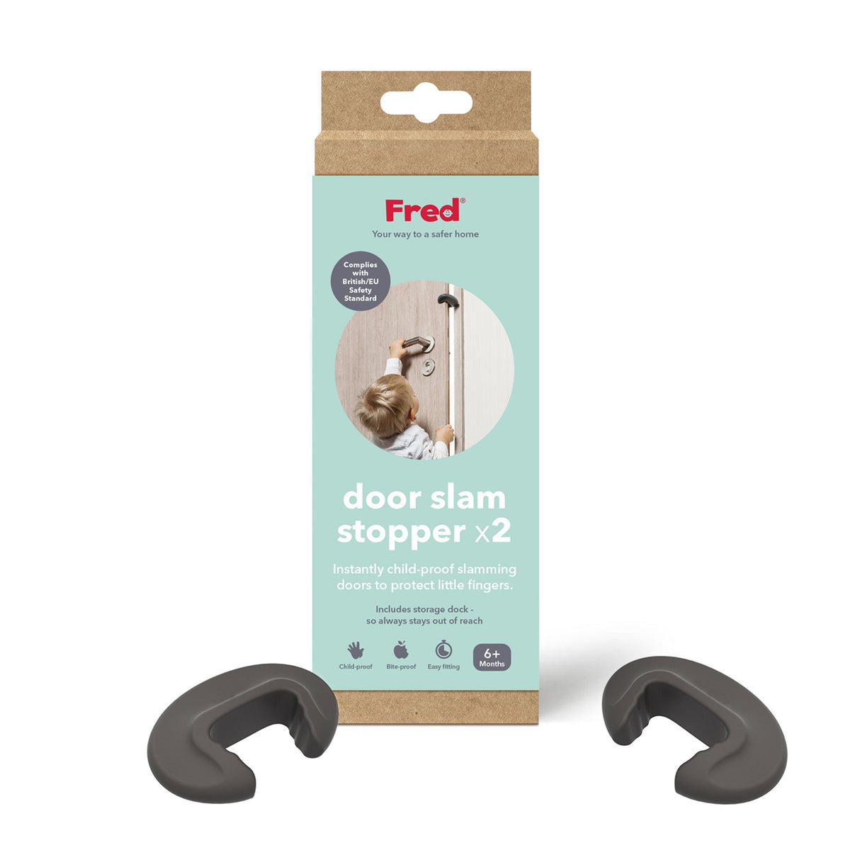 Fred Safety Door Slam Stopper (x2) - Dark Grey