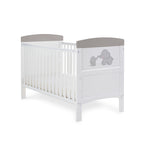 Obaby Grace Inspire Cot Bed - Me & Mini Me Elephants - Grey