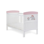 Obaby Grace Inspire Cot Bed & Underdrawer - Me & Mini Me Elephants - Pink