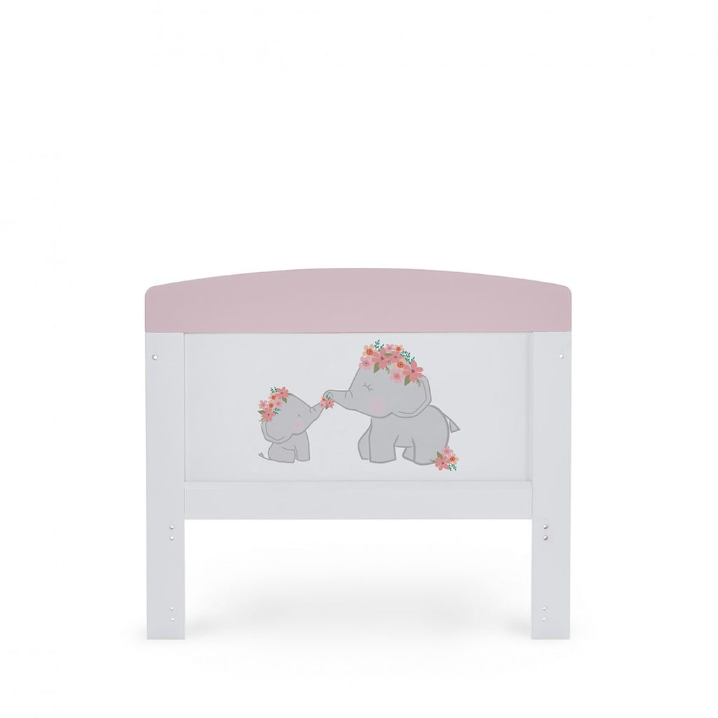 Obaby Grace Inspire Cot Bed - Me & Mini Me Elephants - Pink
