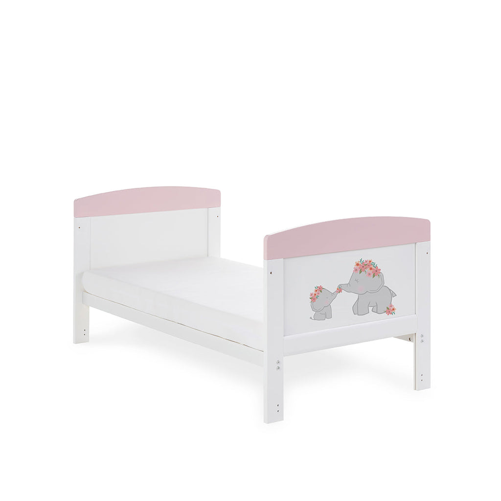 Obaby Grace Inspire Cot Bed - Me & Mini Me Elephants - Pink