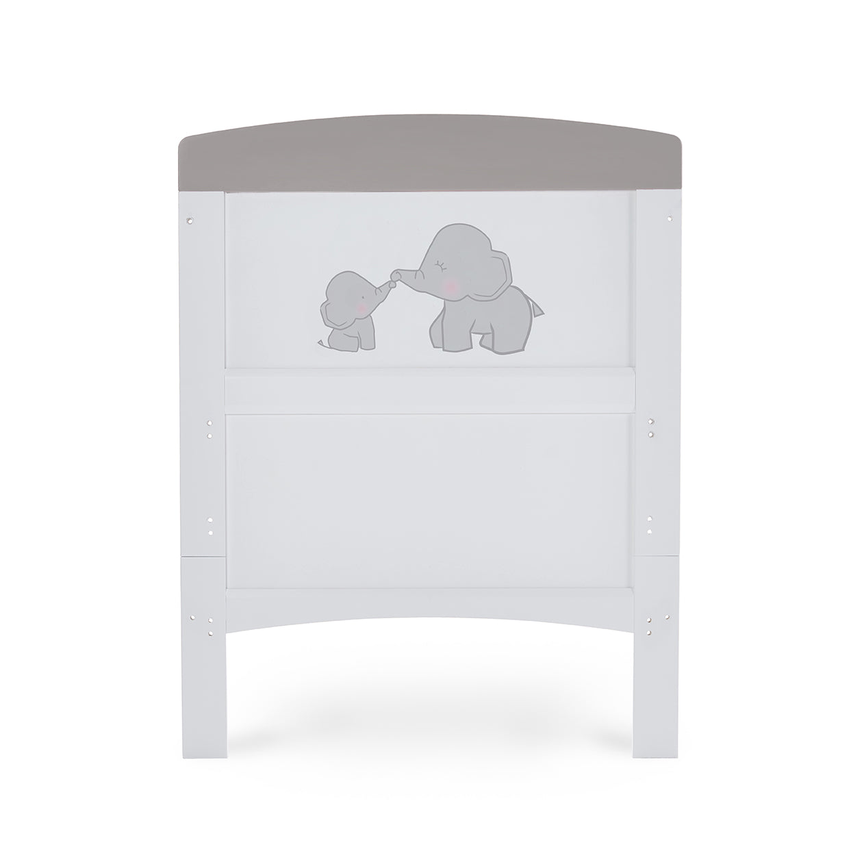 Obaby Grace Inspire Cot Bed & Underdrawer -  Me & Mini Me Elephants - Grey