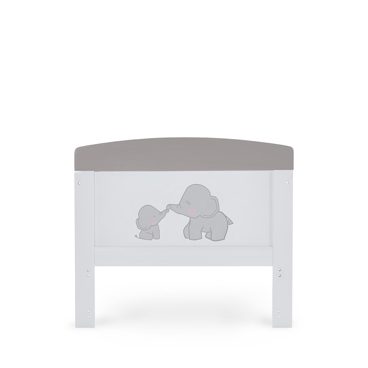 Obaby Grace Inspire Cot Bed & Fibre Mattress -  Me & Mini Me Elephants - Grey