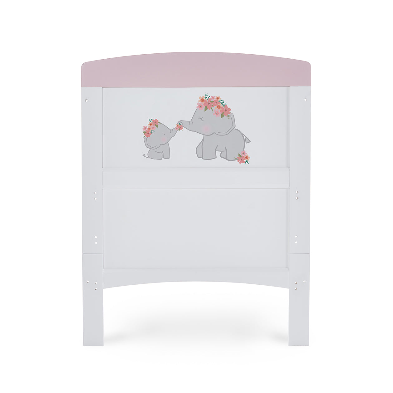 Obaby Grace Inspire Cot Bed & Underdrawer - Me & Mini Me Elephants - Pink