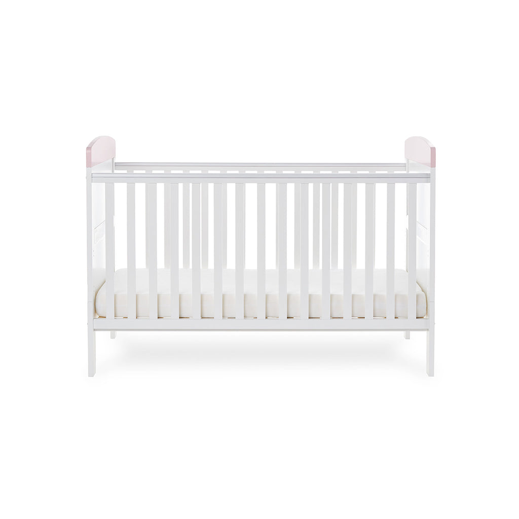 Obaby Grace Inspire Cot Bed & Underdrawer - Me & Mini Me Elephants - Pink