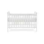 Obaby Grace Inspire Cot Bed & Fibre Mattress - Me & Mini Me Elephants - Pink