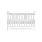 Obaby Grace Inspire Cot Bed & Fibre Mattress - Me & Mini Me Elephants - Pink