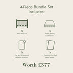 Tutti Bambini Essentials Alba Mini Cot Bed, Mattress & Bedding Bundle - White