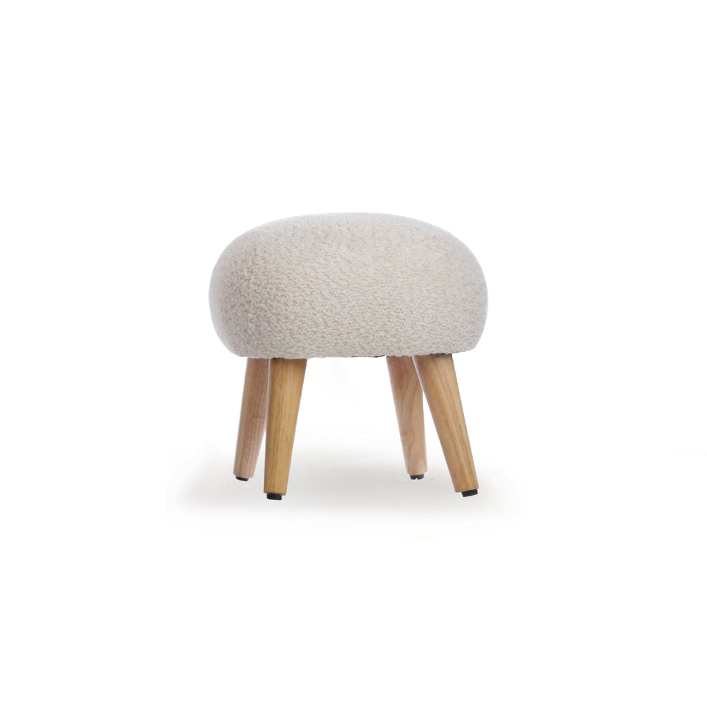 CuddleCo Etta Footstool -  Bouclé Mushroom