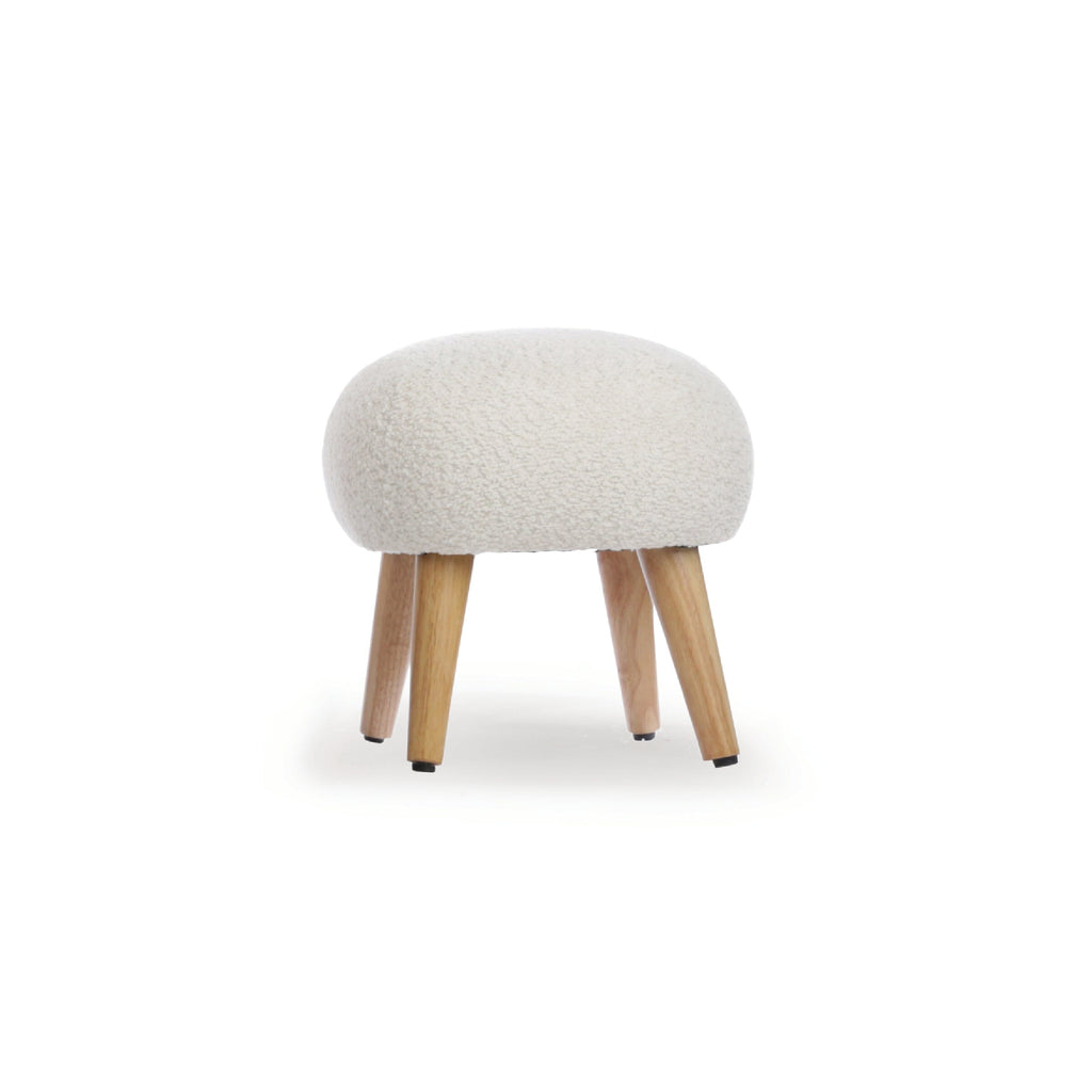 CuddleCo Etta Footstool - Bouclé Off White
