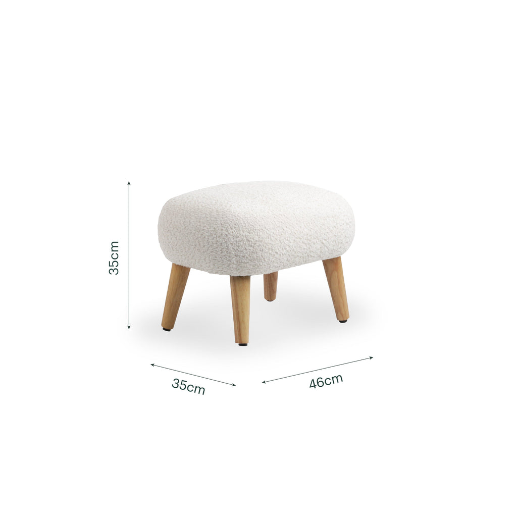 CuddleCo Etta Footstool - Bouclé Off White