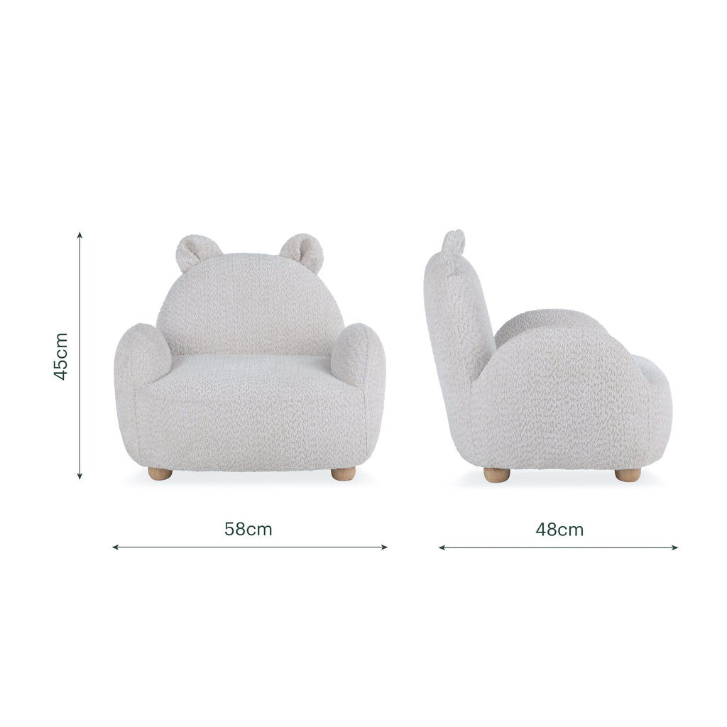 CuddleCo Etta Bear Kids Chair - Bouclé Mushroom