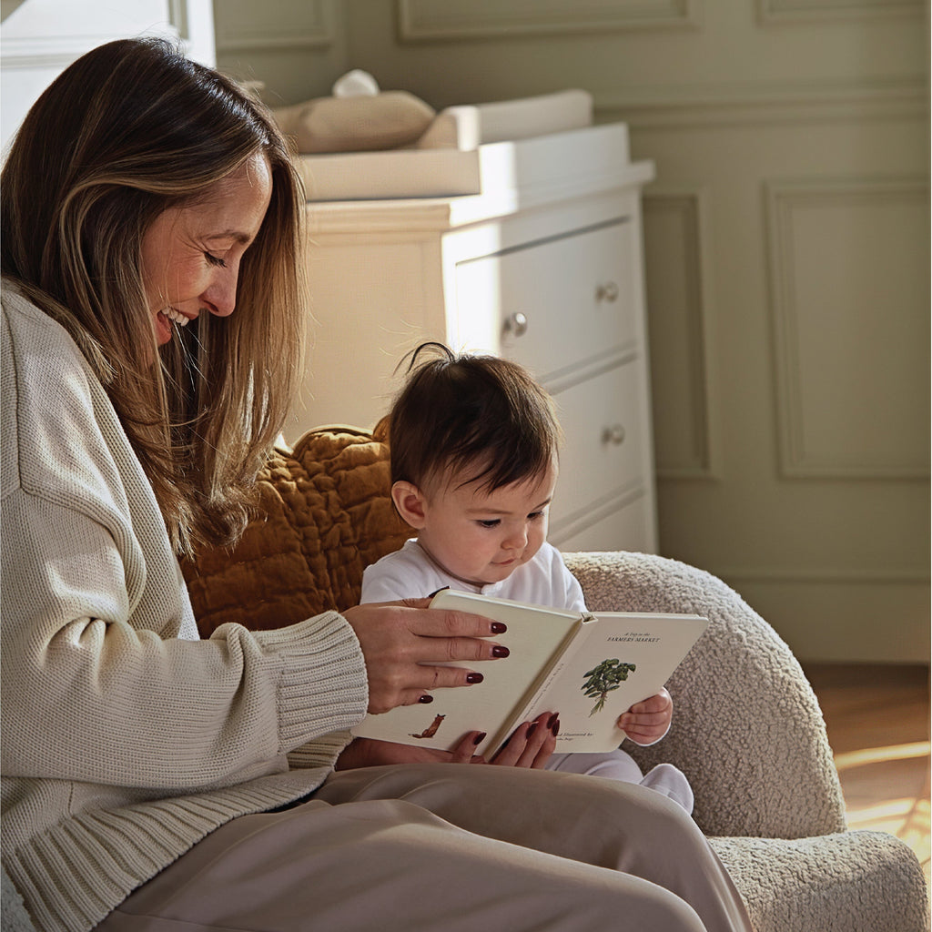 CuddleCo Etta Cuddle Nursing Chair & Footstool - Bouclé Off White
