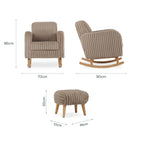 CuddleCo Etta Nursing Chair & Footstool - Faux Fur Mink