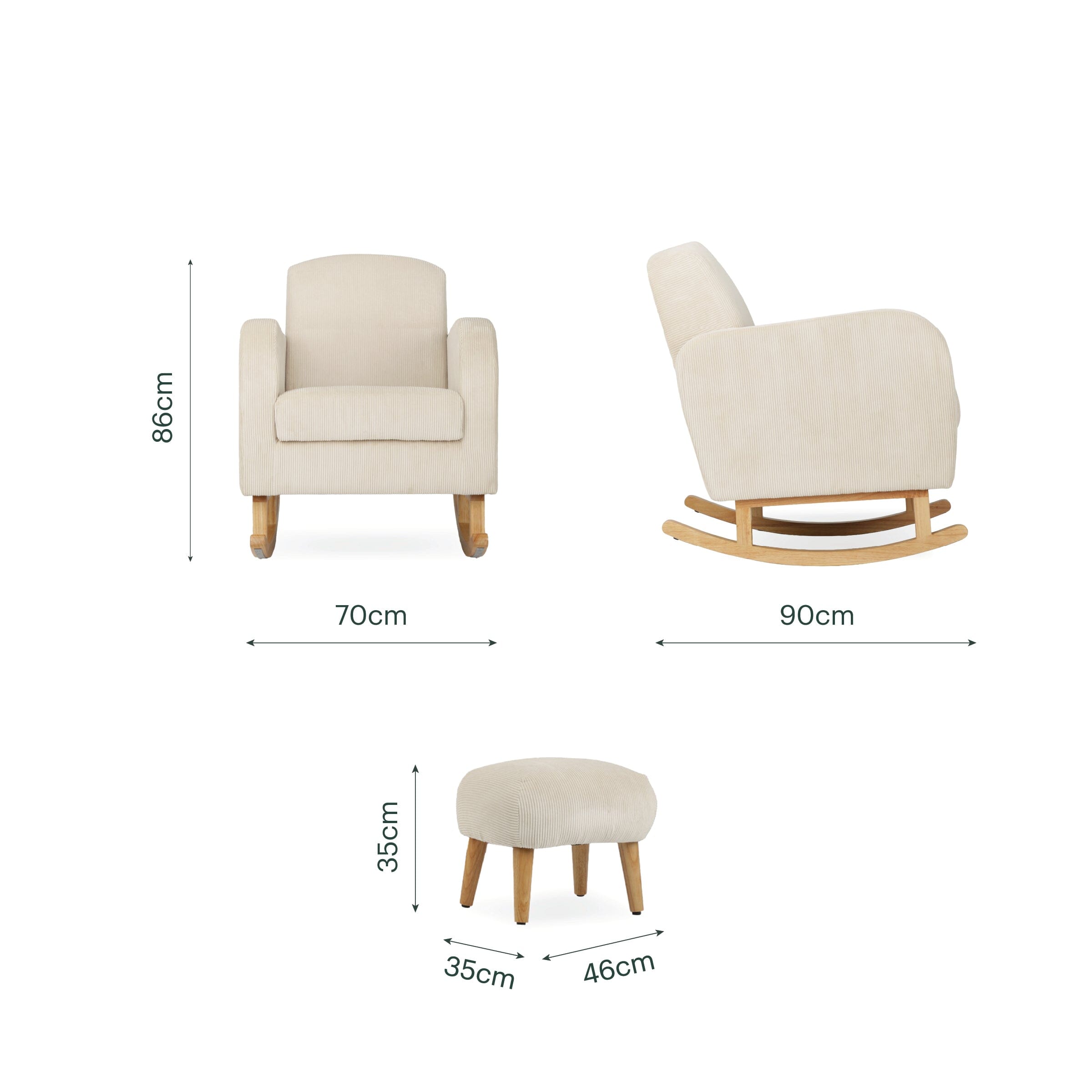 CuddleCo Etta Nursing Chair & Footstool - Sand