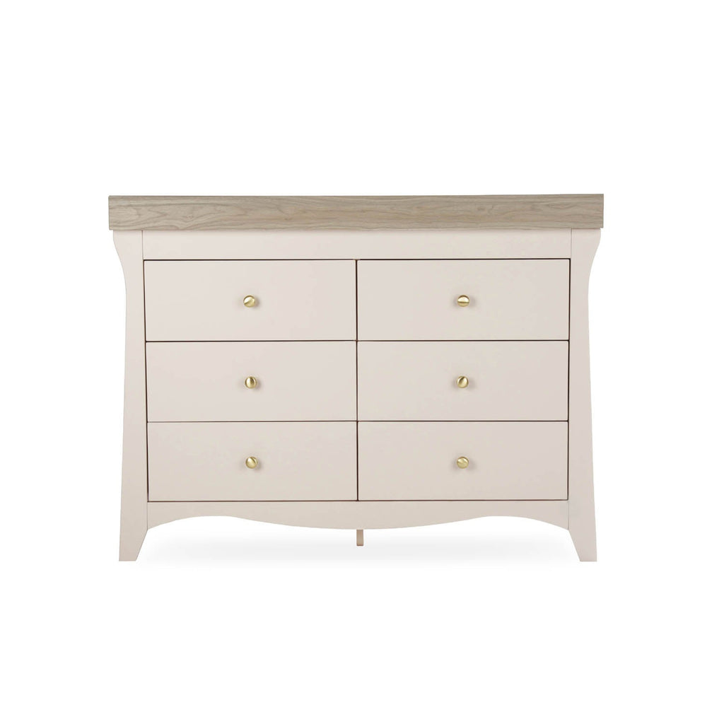 CuddleCo Clara Wide 6 Drawer Dresser & Changer - Cashmere & Ash