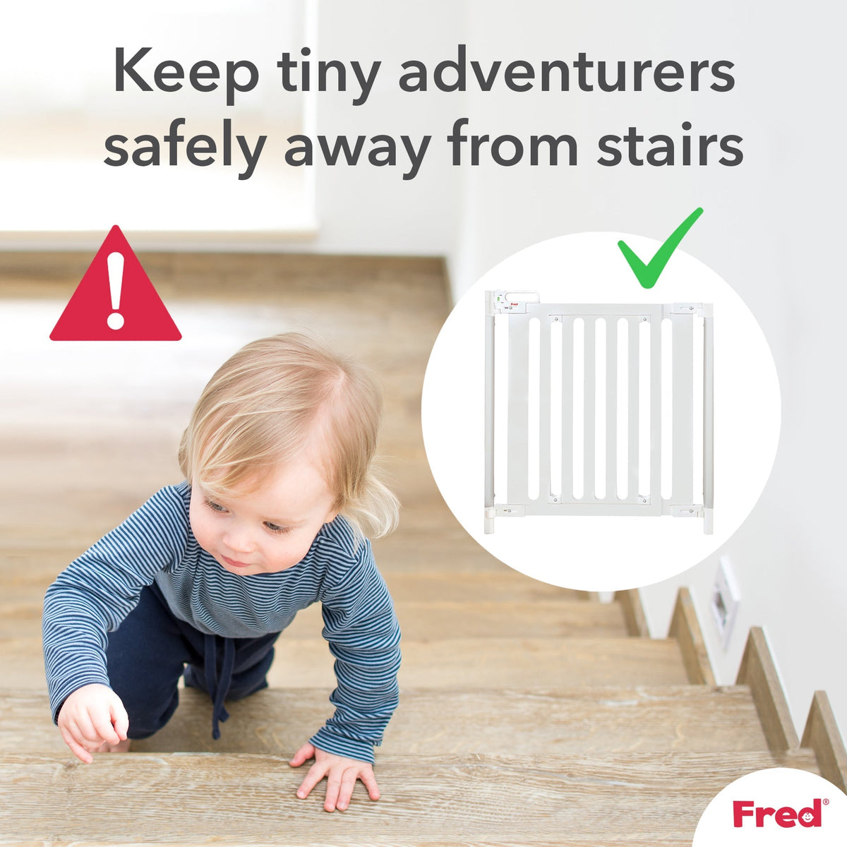 Fred Safety Pressure Gate Extension Kit - Pure White