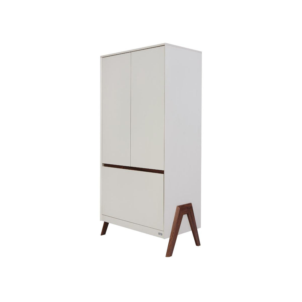 Tutti Bambini Fuori Wardrobe - White Sand & Warm Walnut
