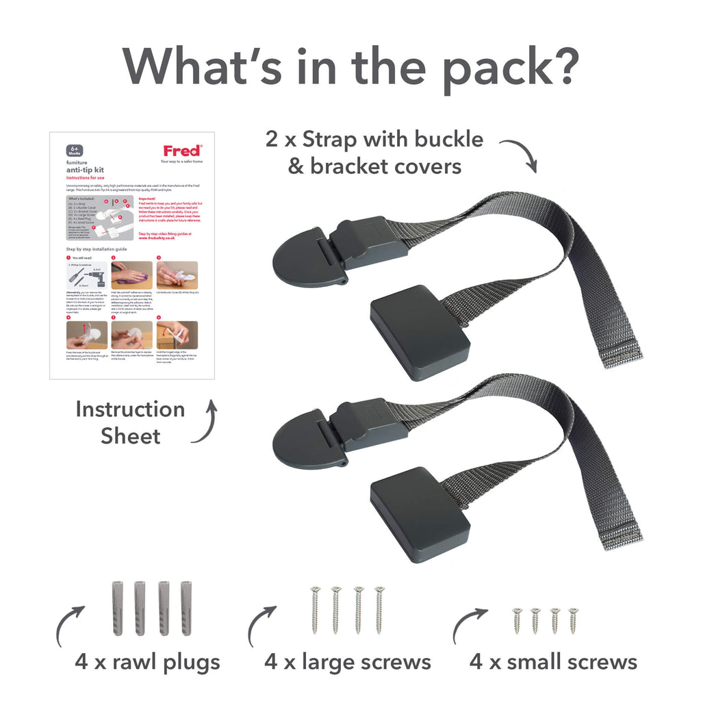 Fred Safety Furniture Anti-Tip Kit (x1) - Dark Grey