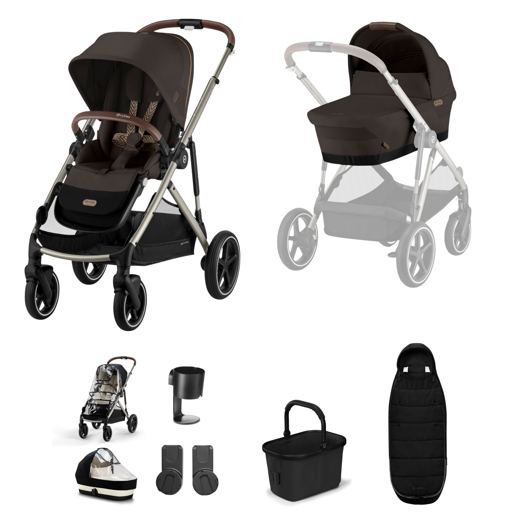 Cybex Gazelle S Essential Bundle - Chocolate Brown