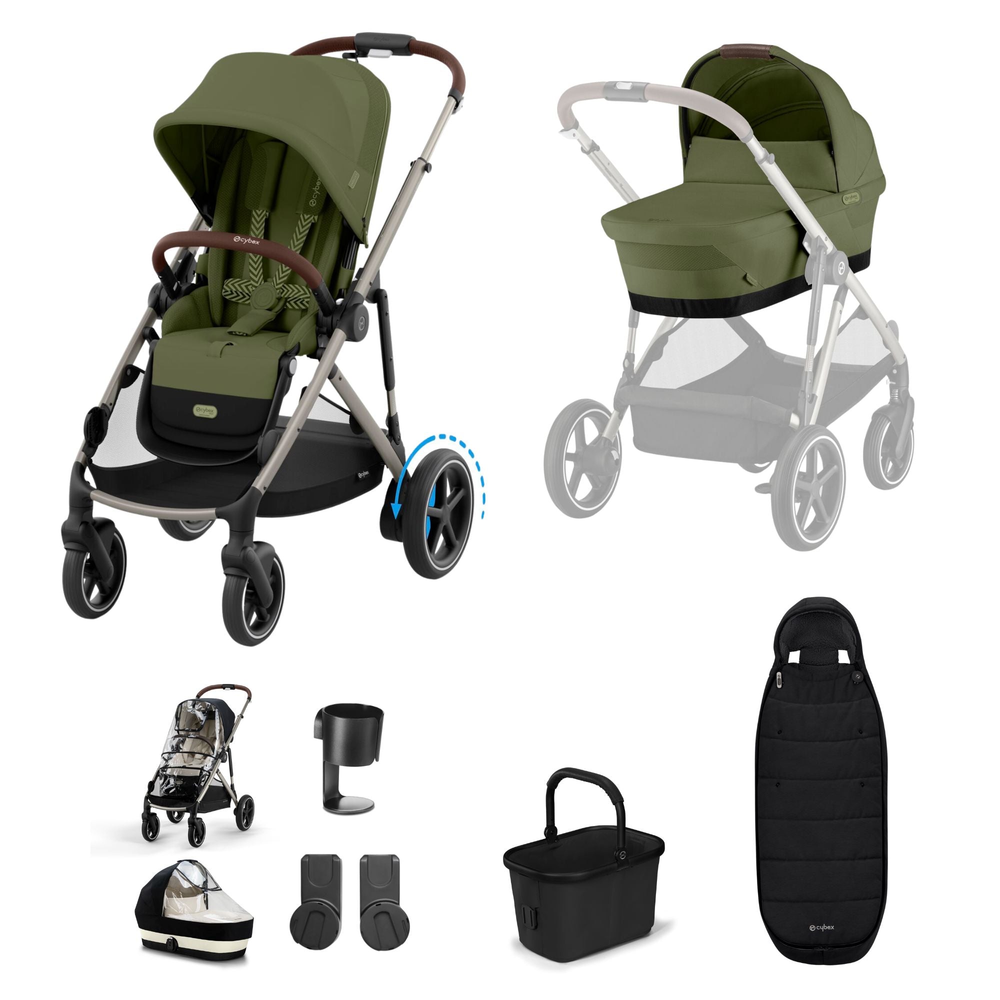 Cybex e-Gazelle S Essential Bundle - Moss Green