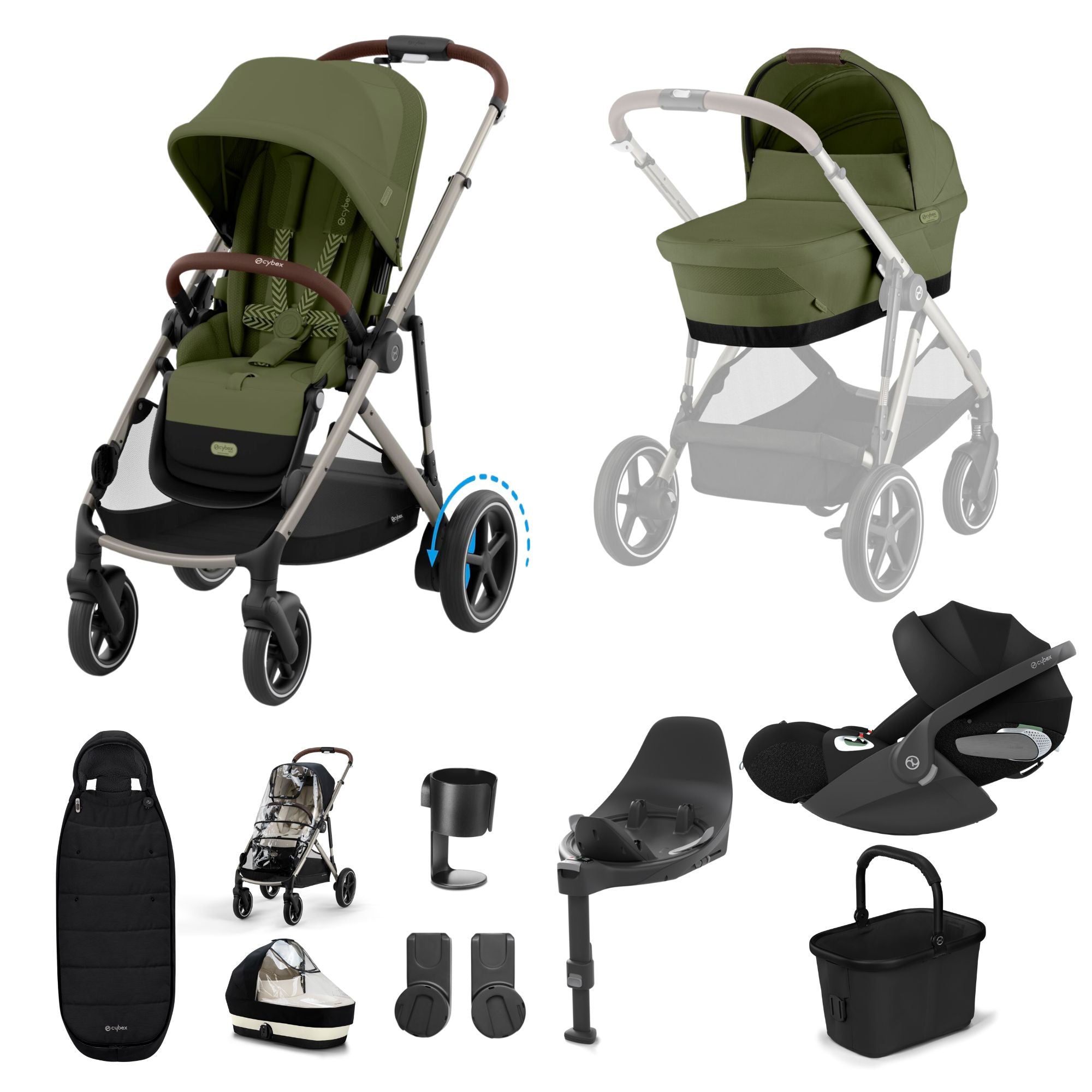 Cybex e-Gazelle S Cloud T Plus Bundle - Moss Green
