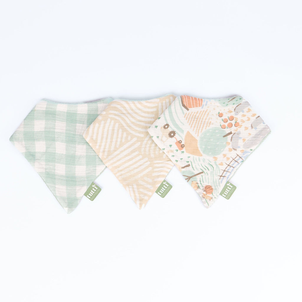 Tutti Bambini Muslin Bandana Bibs 3 Pack - Good Life