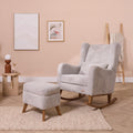 Tutti Bambini Harper Wingback Rocking Chair & Footstool - Grey