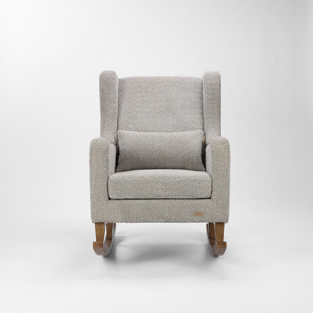 Tutti Bambini Harper Wingback Rocking Chair & Footstool - Grey