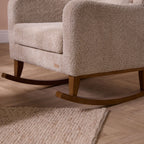 Tutti Bambini Harper Wingback Rocking Chair & Footstool - Mushroom