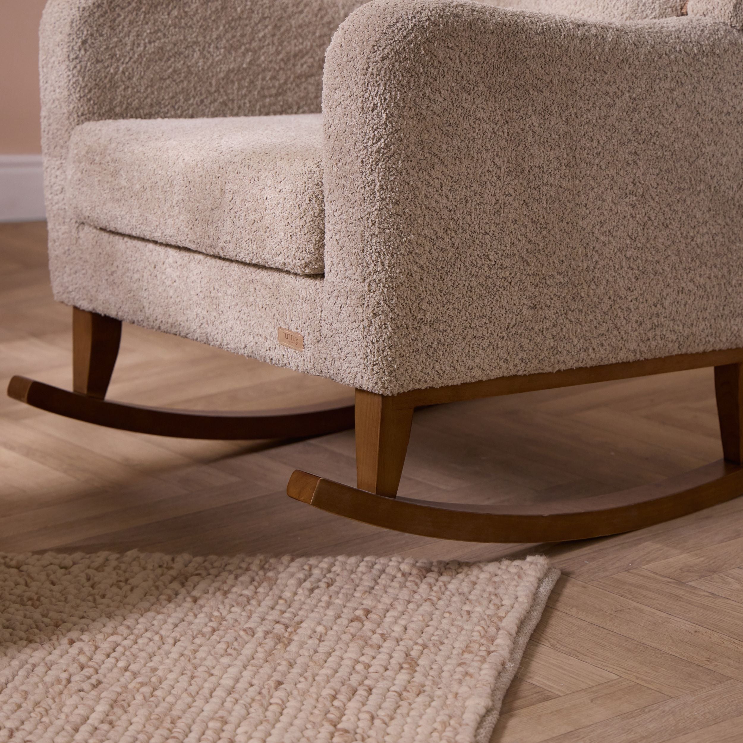 Tutti Bambini Harper Wingback Rocking Chair & Footstool - Mushroom
